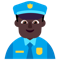 Man Police Officer- Dark Skin Tone emoji on Microsoft